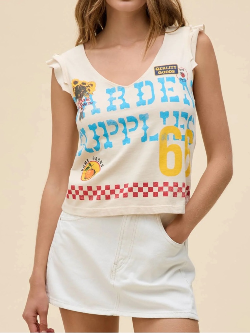 Daydreamer LA Home Grown Ruffle Sleeve Top